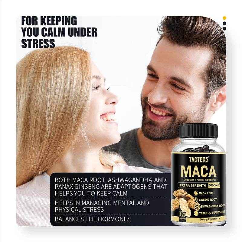 Maca Root for Men - Natural Energy Supplement to Support Athletic Performance, Muscle Recovery and Fight Fatigue, 120 Capsules