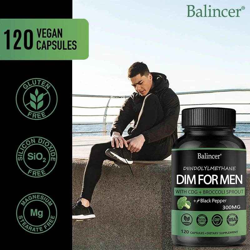For Men, with Black Pepper Fruit Extract, Premium Hormone Support Formula, Male Enzyme Inhibitor, Detoxification, 120 Capsules
