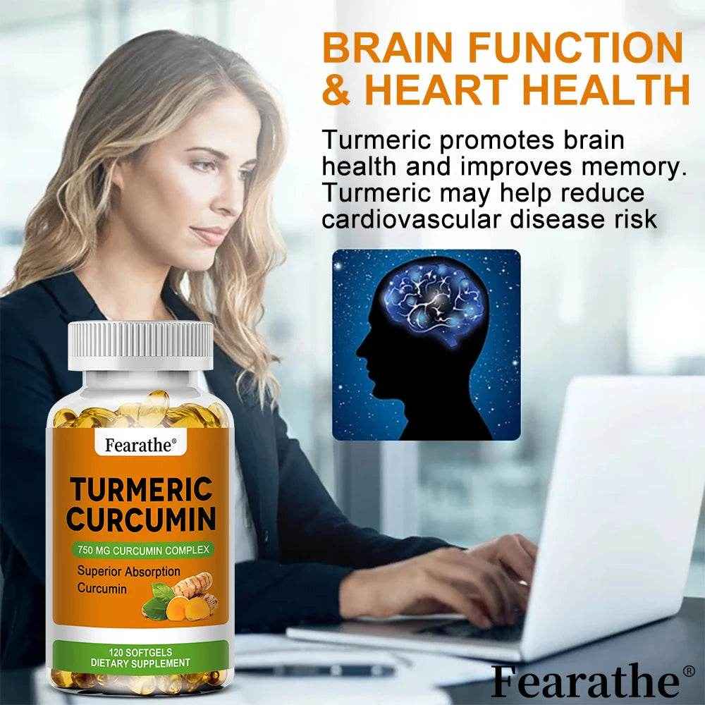 Organic Turmeric Capsules - Phytosome Supplement to Support Joint, Brain and Heart Health