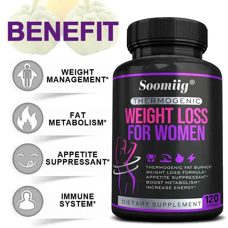 Thermogenic Fat Burner - Natural Appetite Suppressant, Metabolism Booster, Weight Management, Immunity, Metabolism, 120 Capsules