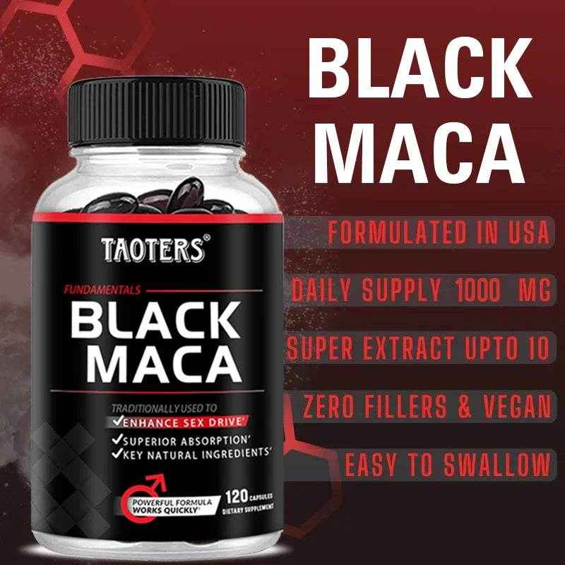 Black Maca Capsules - Improves Endurance and Performance - Mood and Immune Support, Builds Muscle