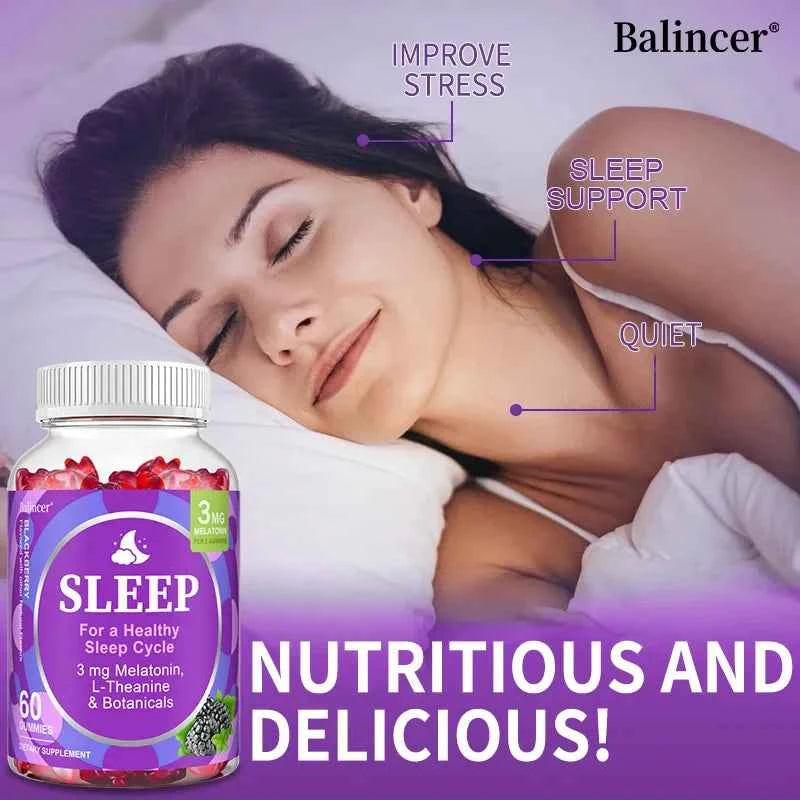 Gummies for Healthy Sleep Cycle, Fall Asleep Naturally, Fight Insomnia, Boost Immunity, Improve Rest Quality, Dietray Supplement