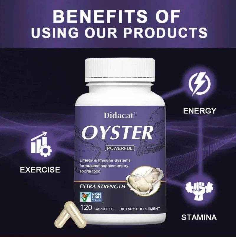 Oyster Supplement - Natural Vitamins, Minerals & Nutritional Supplement - Energy & Immune System, Physical Endurance