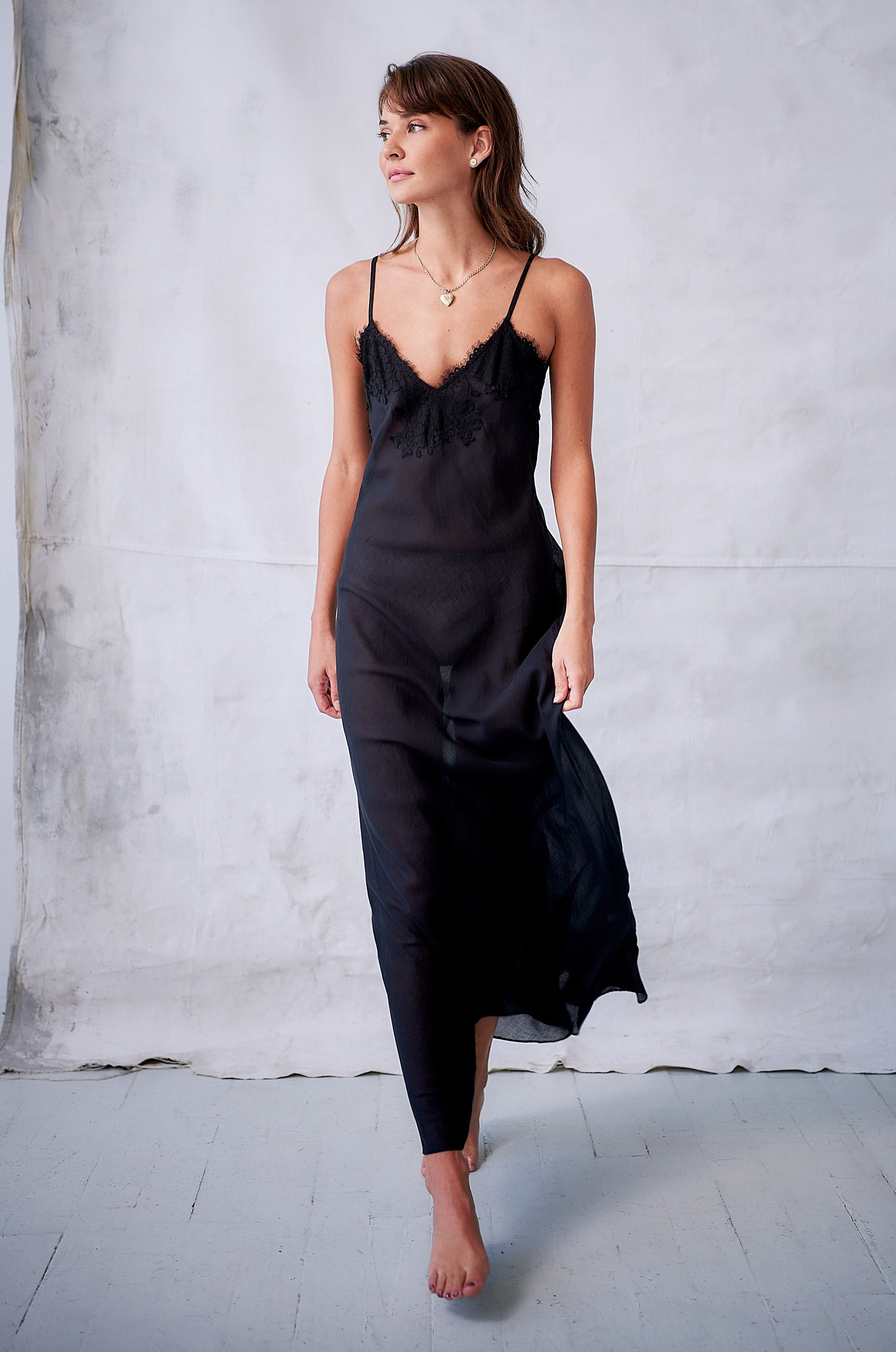 Serafina Cotton/Silk Long Gown - DestGlow