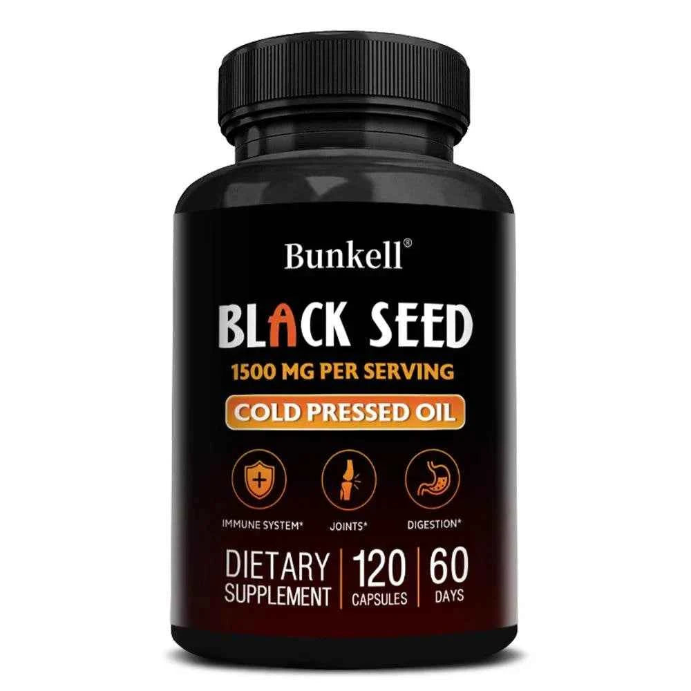 Black Cumin Seed Oil Capsules, Rich in Antioxidants, Supports Digestive, Respiratory, Kidney, Liver and Circulatory Function