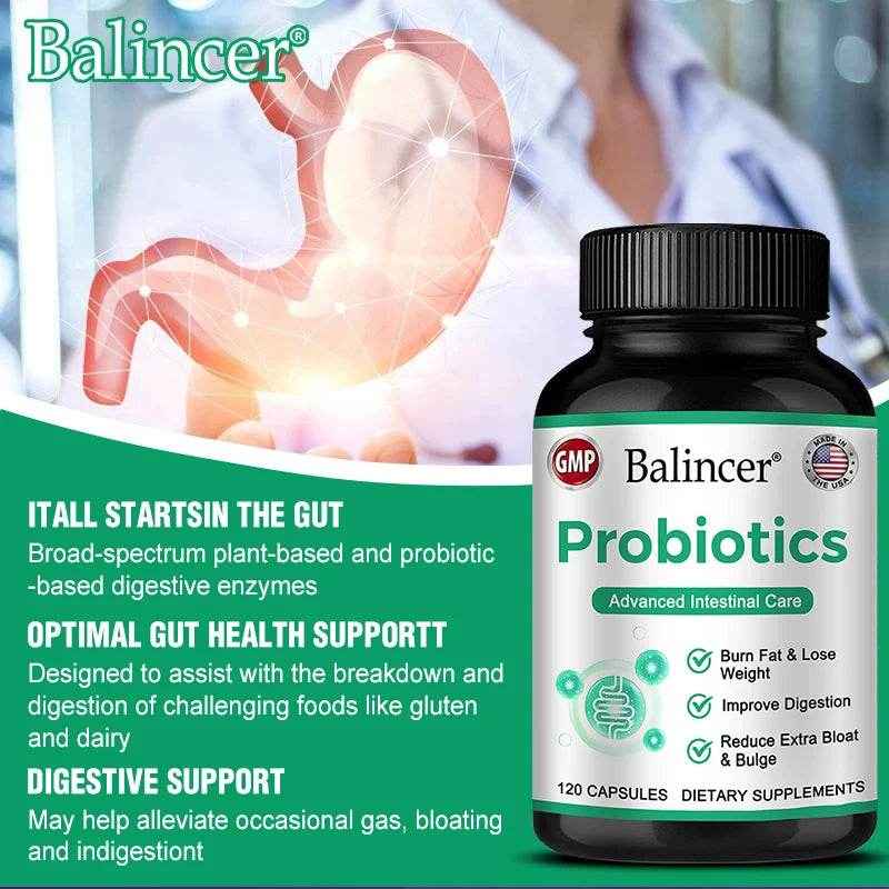 Probiotic Complex Supplement - 15 Billion CFU - For Men & Women Ultimate Care Probiotics, Improved Digestion 120 Capsules