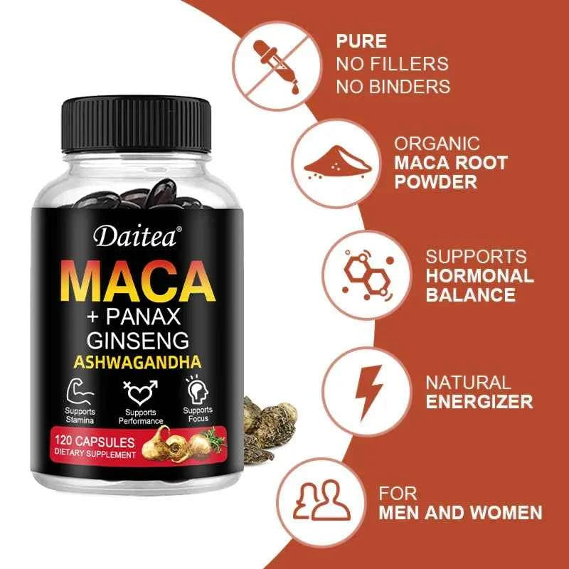 Red Ginseng & Ashwagandha Extract, Supports Energy, Endurance & Performance, Men&