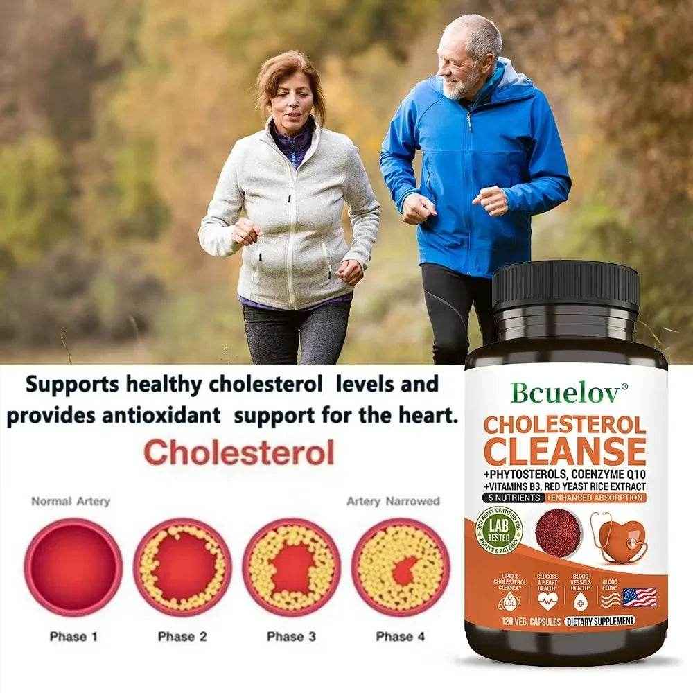 Niacinamide, Red Yeast Rice, Black Pepper Extract, Cholesterol Cleanser - Helps Lower Cholesterol Levels, 120 Capsules