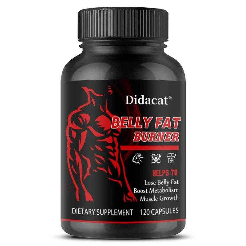 Didacat Belly Fat Burner for Men - Burn Belly Fat, Tighten Abs, Boost Muscle Growth, Metabolism - Caffeine Free