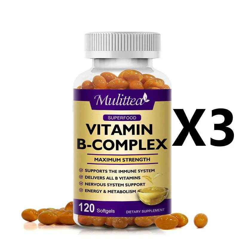 Mulittea Vitamin B Complex Capsules Help Relieve Fatigue Improve Digestion Reduce Stress Better Mood Support Immune Supplement