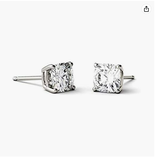 Moissanite Earrings - Round Cut 0.83 Ct 925 Sterling Silver Studs