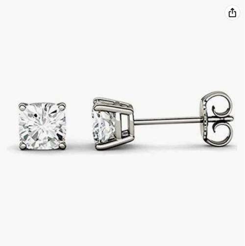 Moissanite Earrings - Round Cut 0.83 Ct 925 Sterling Silver Studs