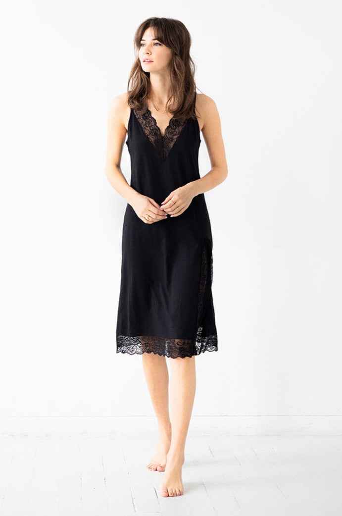 Simone Lace Trim Pima Cotton Gown