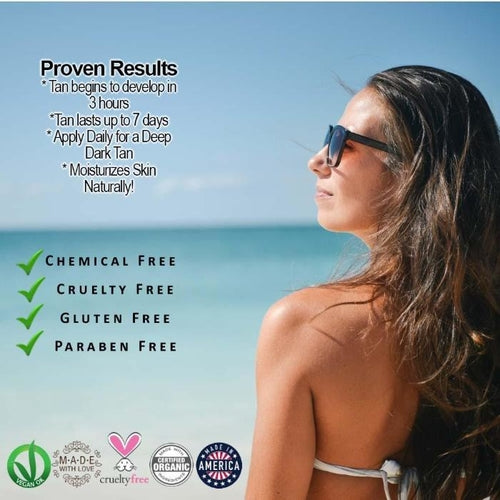 Organic Sunless Tanning Lotion - Self Tanner for Natural Golden Glow