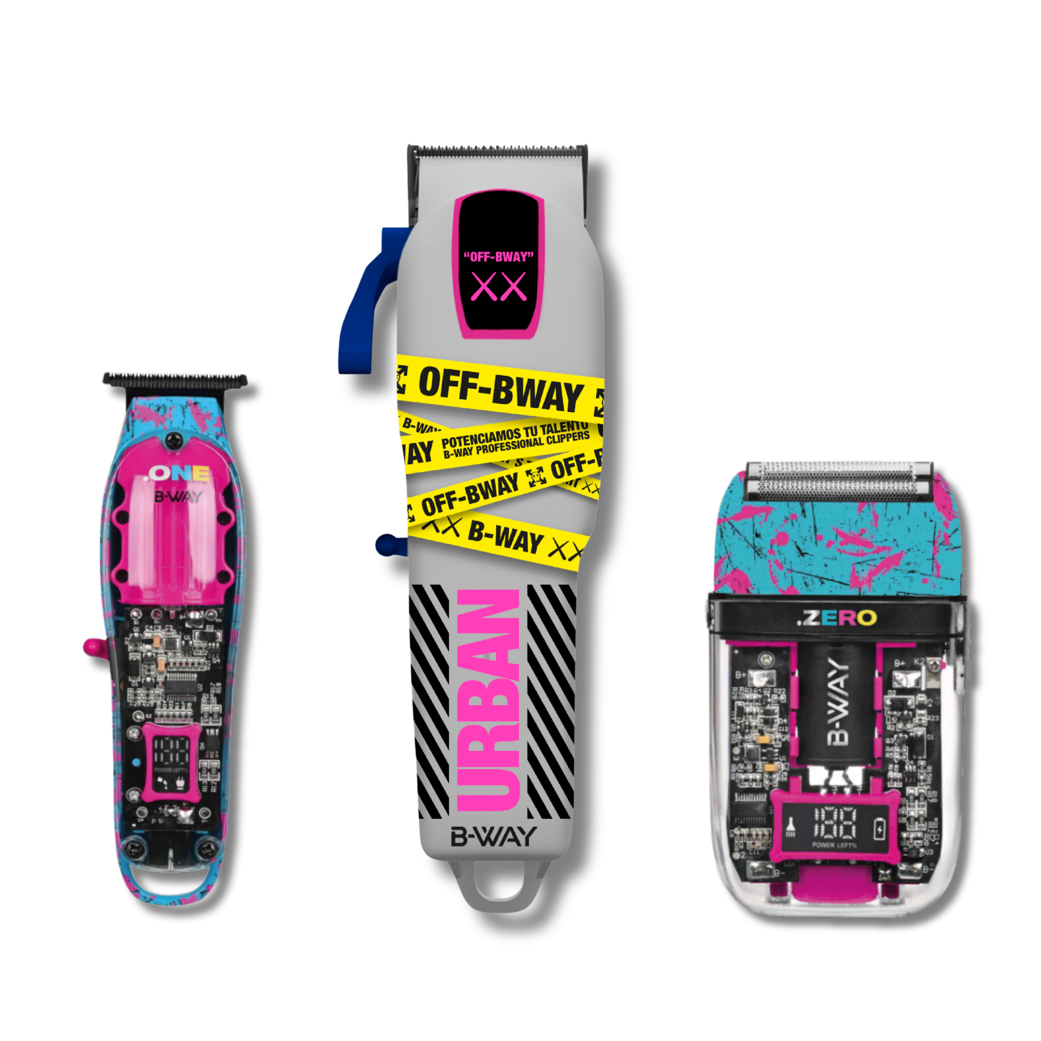 B-Way URBAN Clipper, ONE Trimmer, Zero Shaver - 3 in 1 Set by RT-Way USA
