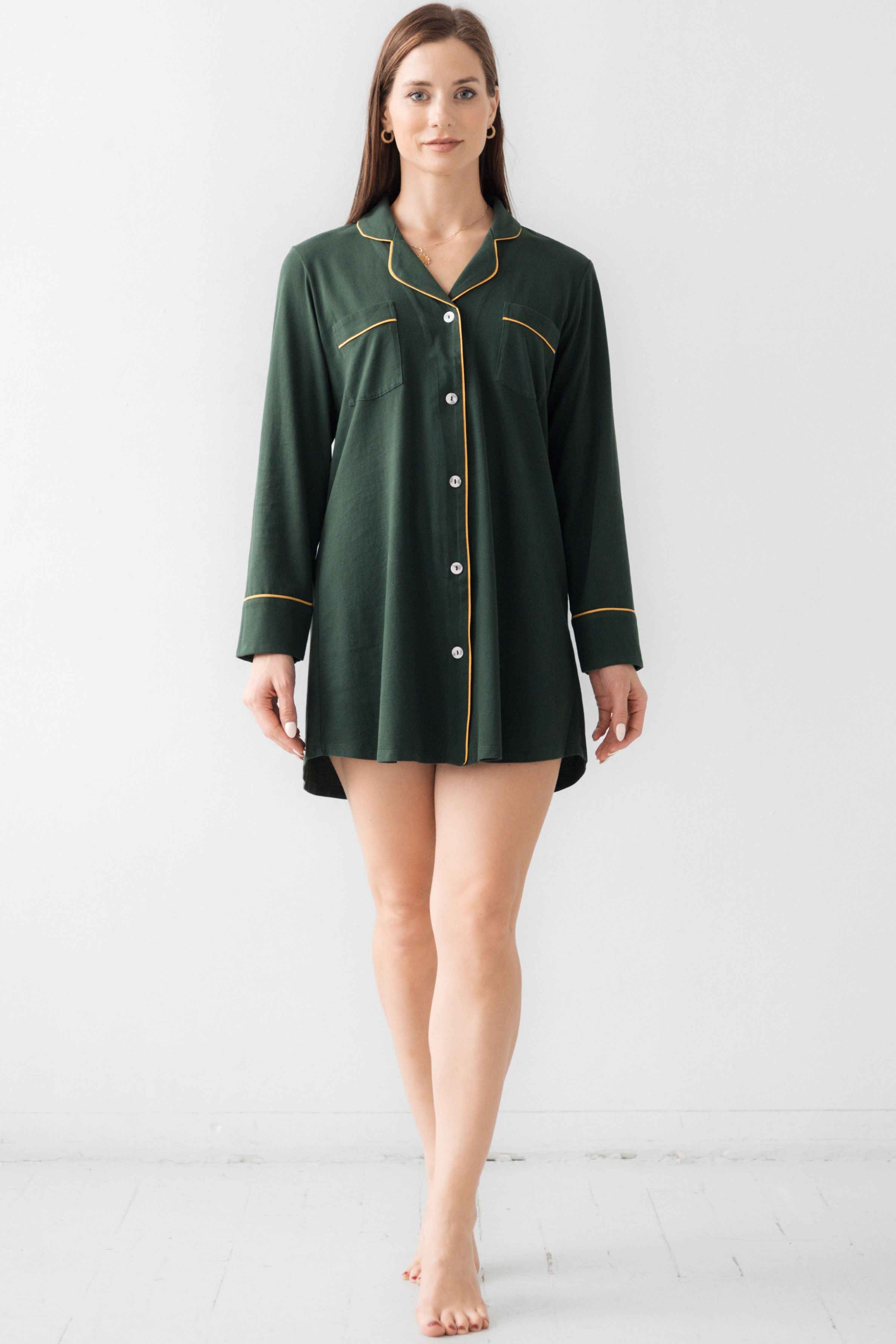Classic Luxury Sleep Shirt in Brushed Pima Cotton