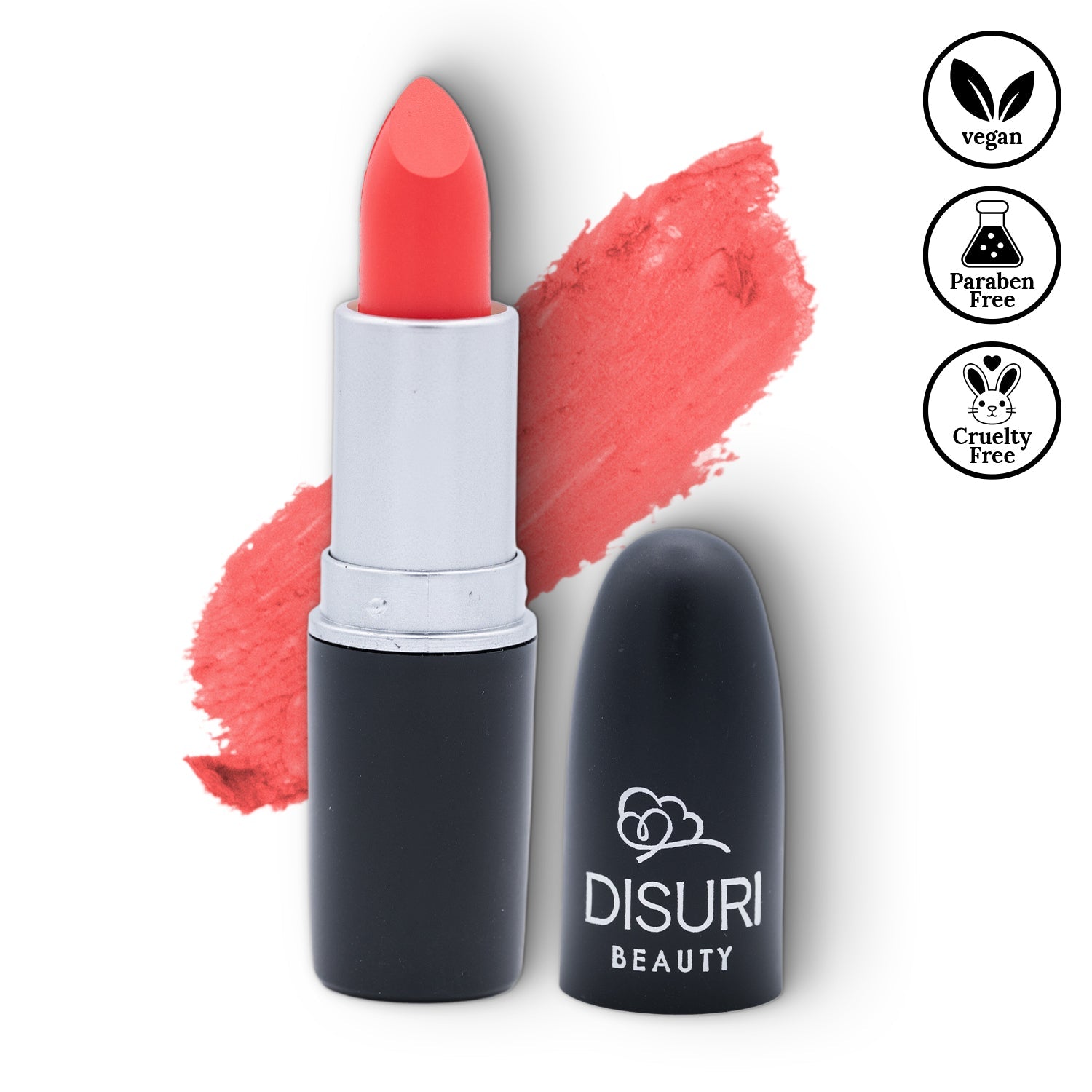DISURI Beauty Matte Bullet Lipstick - Spicy Coral (