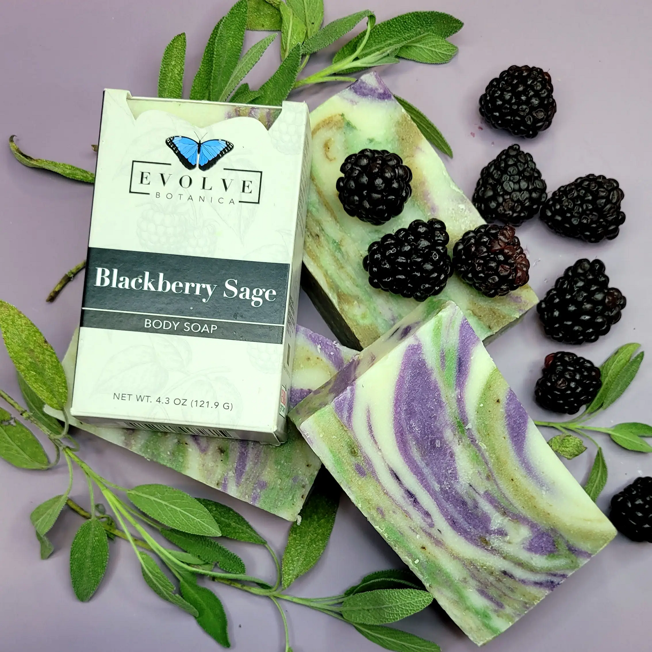 Blackberry Sage Soap - Fruity & Herbal Hand & Body Soap Bar
