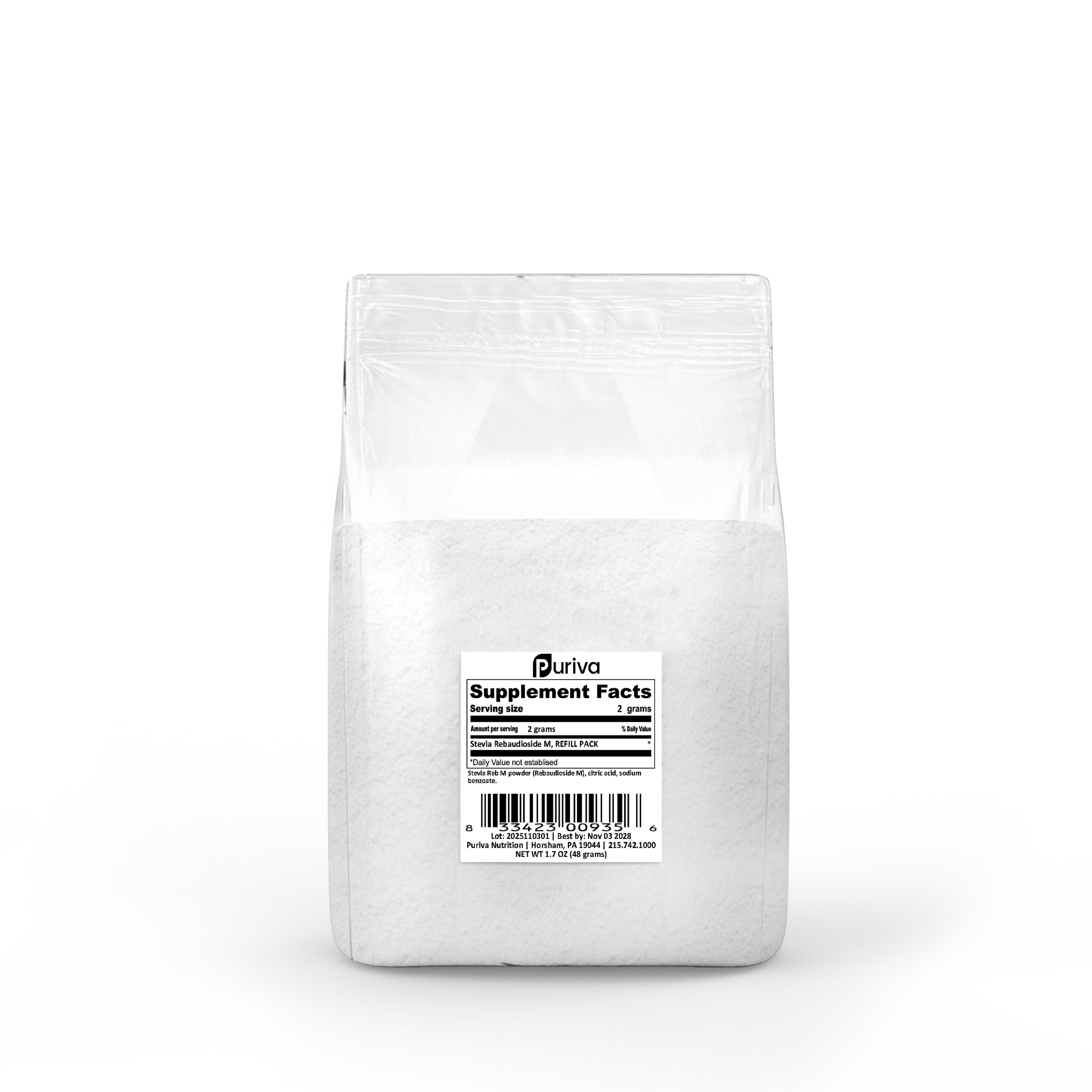 Organic Liquid Stevia Reb M | Sweetener Concentrate | Superior to Reb A, Reb D, and all stevia extracts | 5,000 servings with refill pack, Puriva Nutrition by Puriva Nutrition