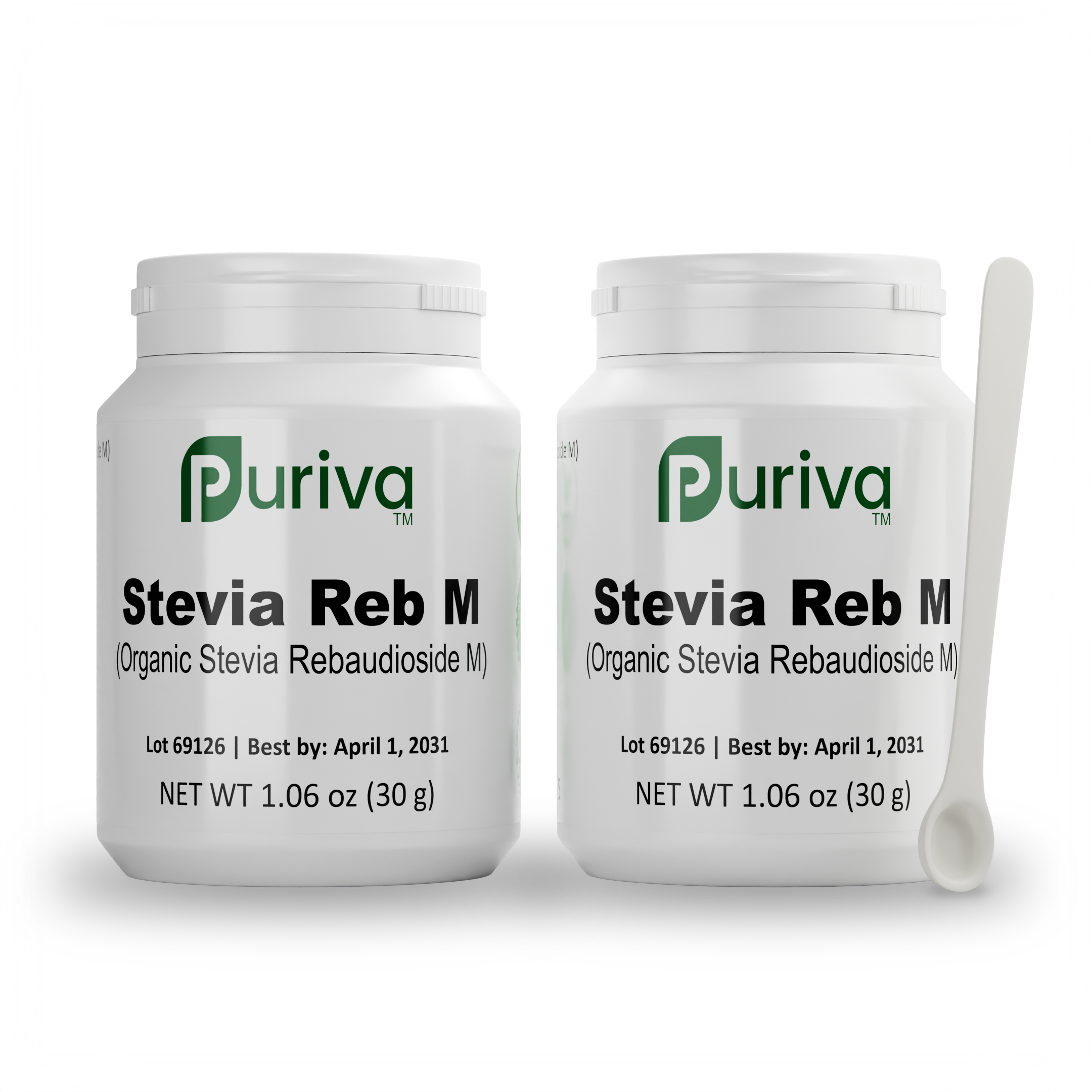 Stevia Reb M powder, (Reb-M | Rebaudioside M), 60 grams | 2,000 servings, Puriva Nutrition - DestGlow