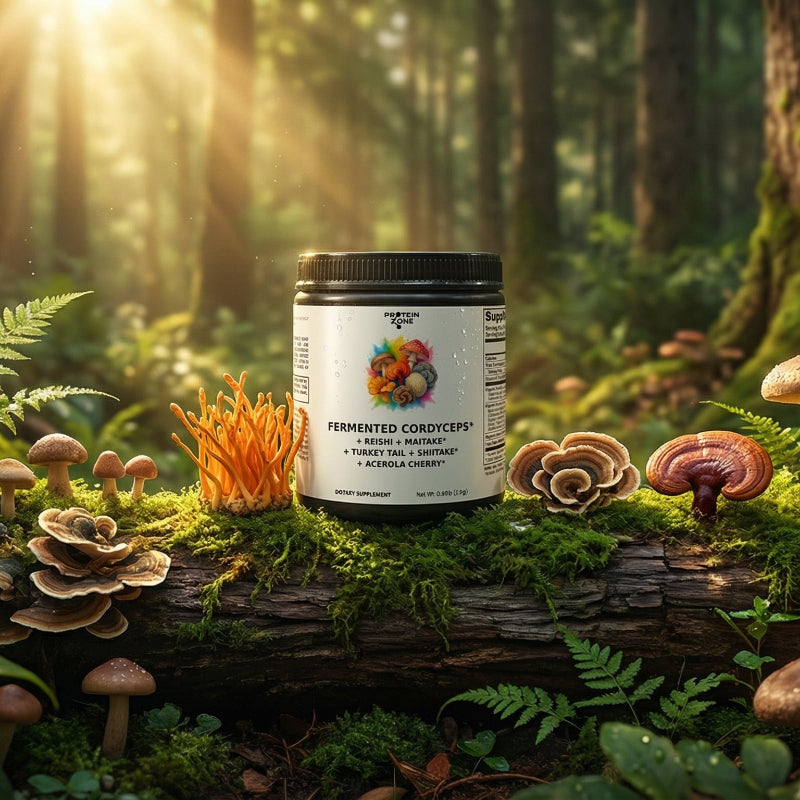 Fermented Mushroom Complex | Organic 7-Mushroom Immunity Blend by Protein Zone