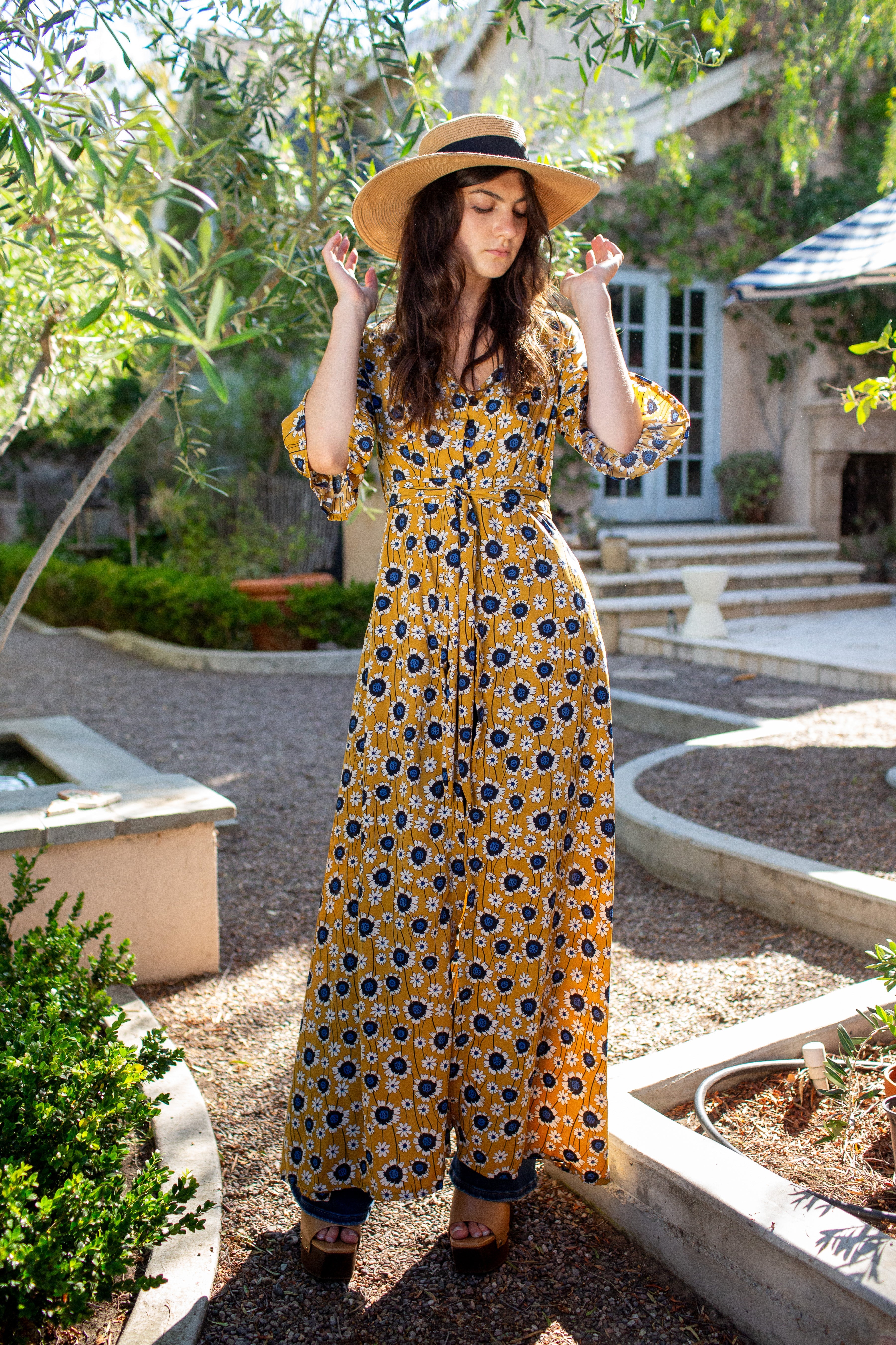 Sunflower Dressing Gown in Gold