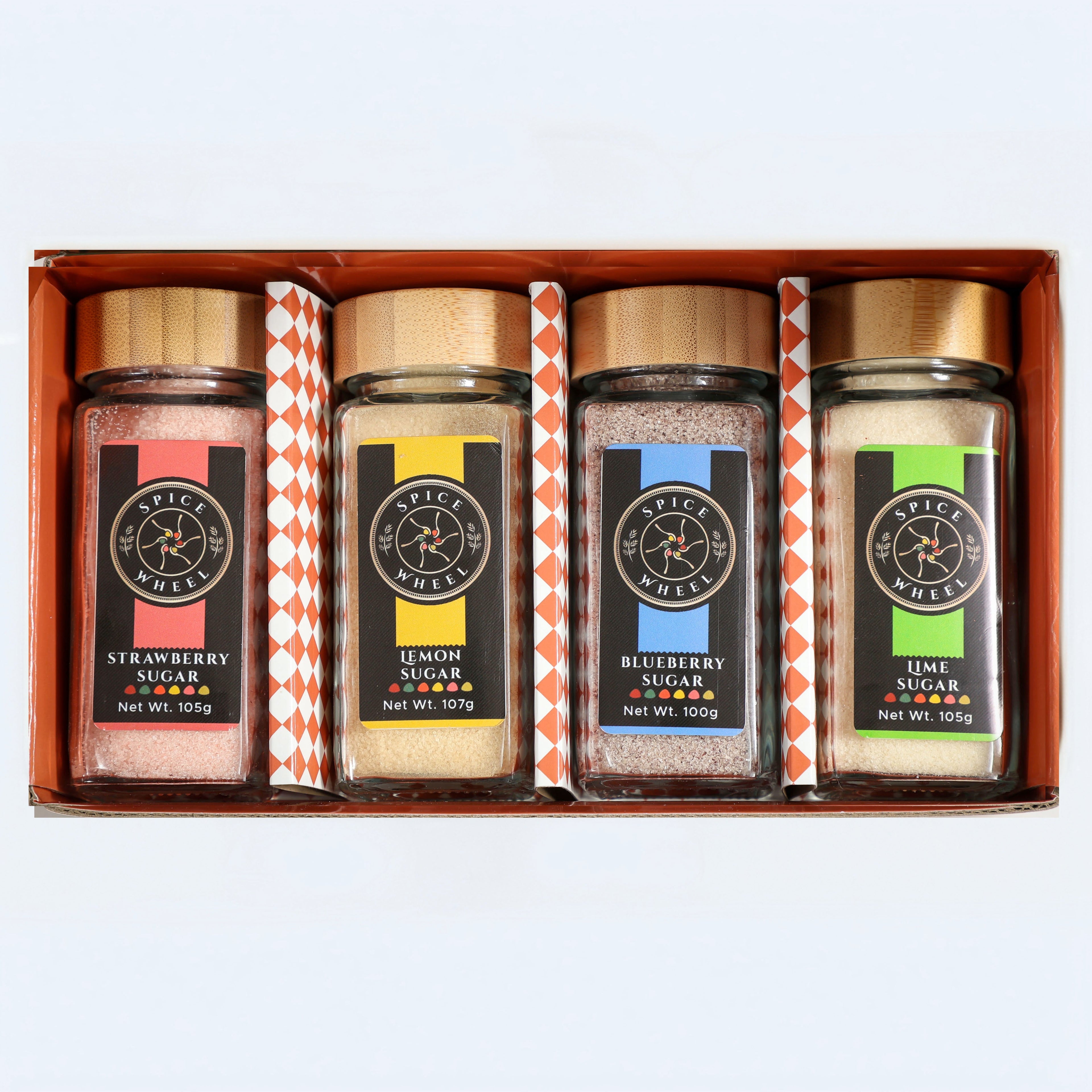 Mocktail Sugar Gift Set – 4 Flavored Sugars for Tea, Baking, Mocktails & Cocktails by Spice Wheel