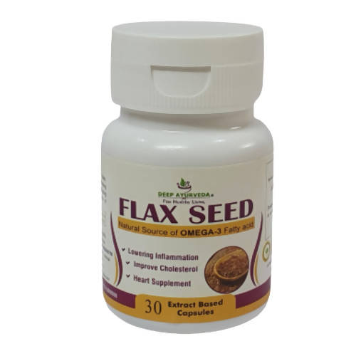 Deep Ayurveda Flax Seed 500mg Veg Capsules
