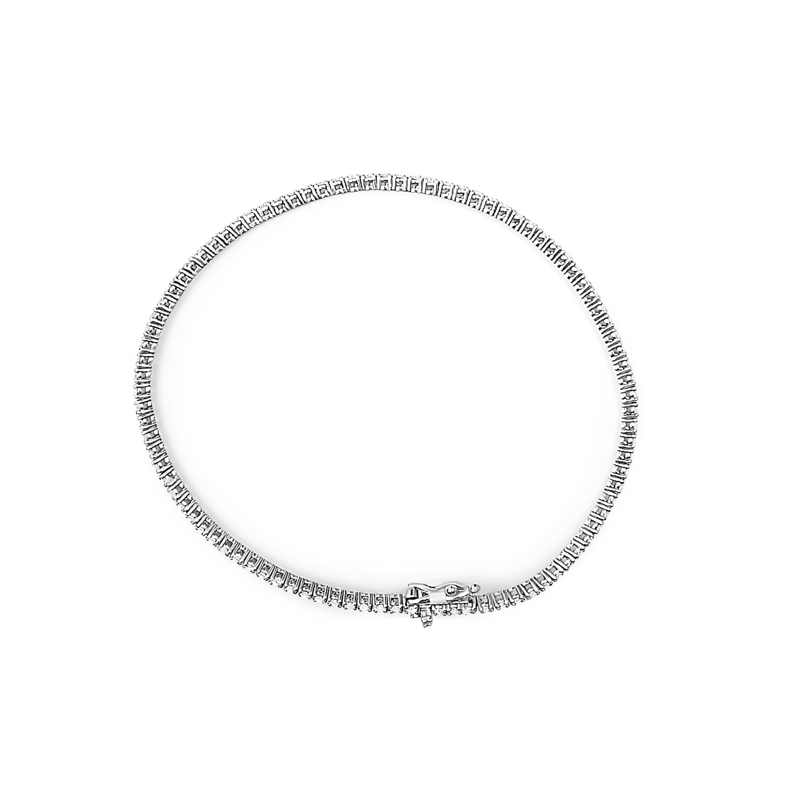 14K White Gold Classic 1 1/2 Cttw Diamond Tennis Bracelet DestGlow