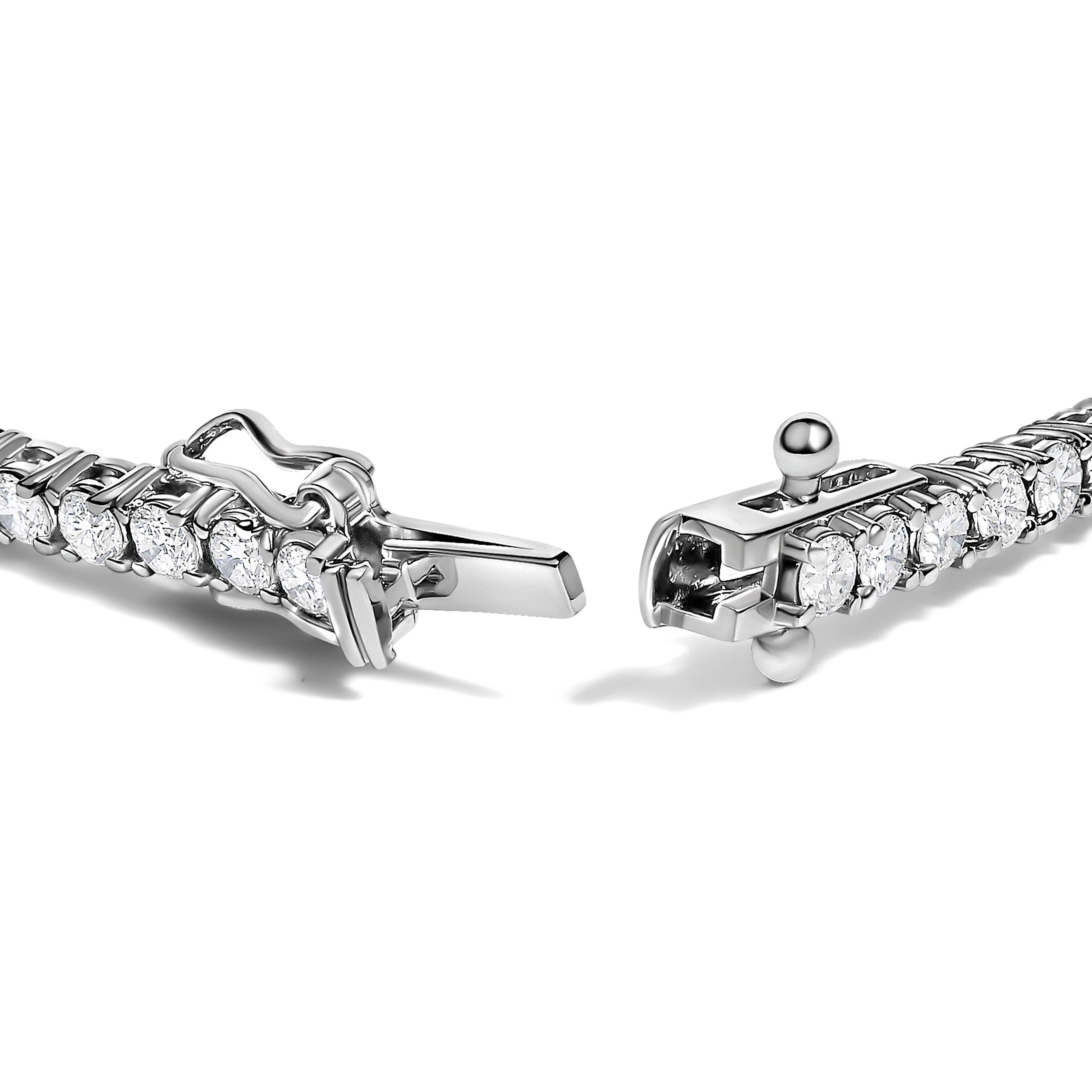 14K White Gold 3.00 Ctw Diamond Classic Standard 4 Prong Set Tennis Bracelet DestGlow