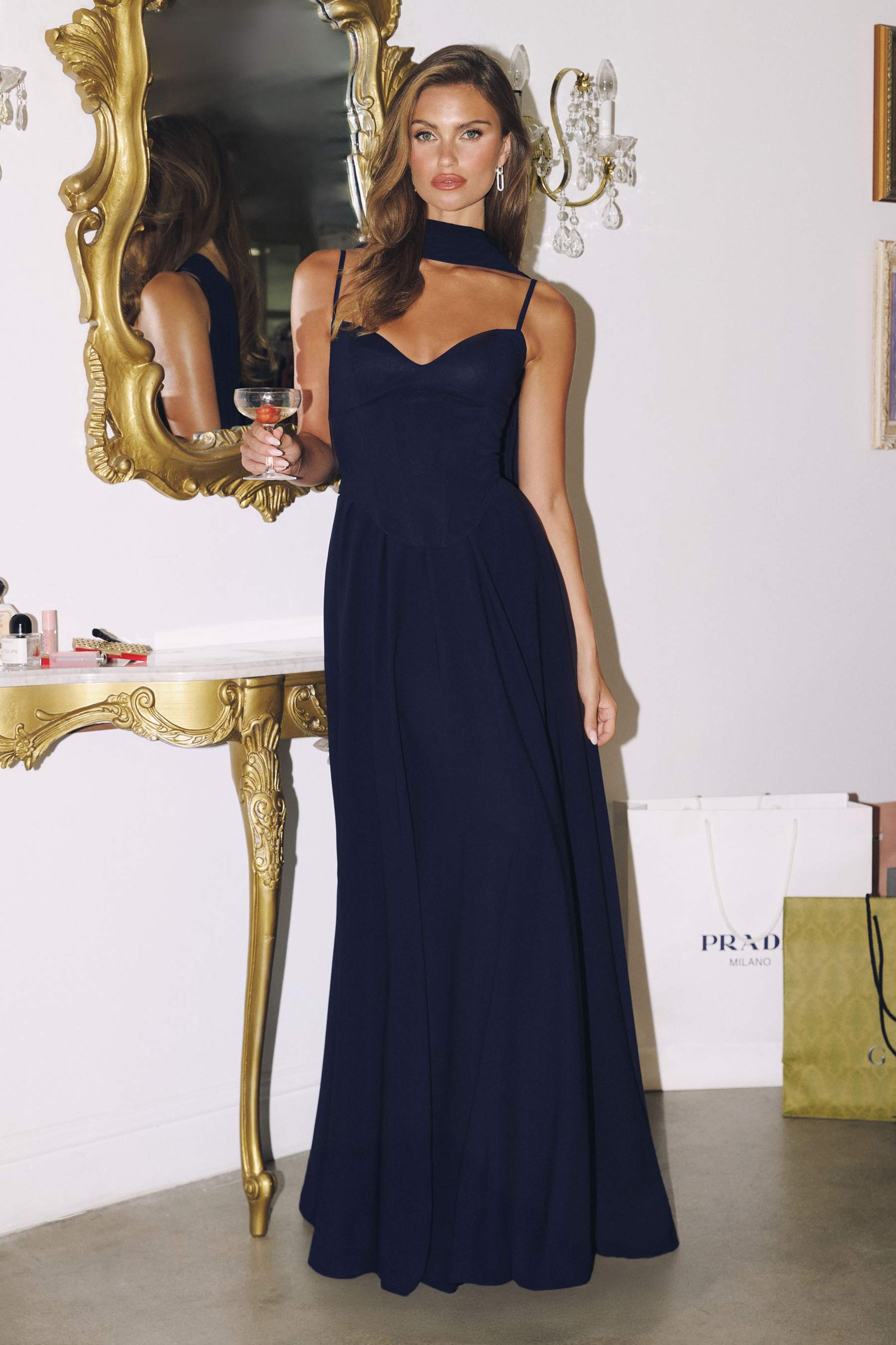 Amoris T711 Long Spaghetti Strap A-Line Chiffon Dress by DiscountDressShop