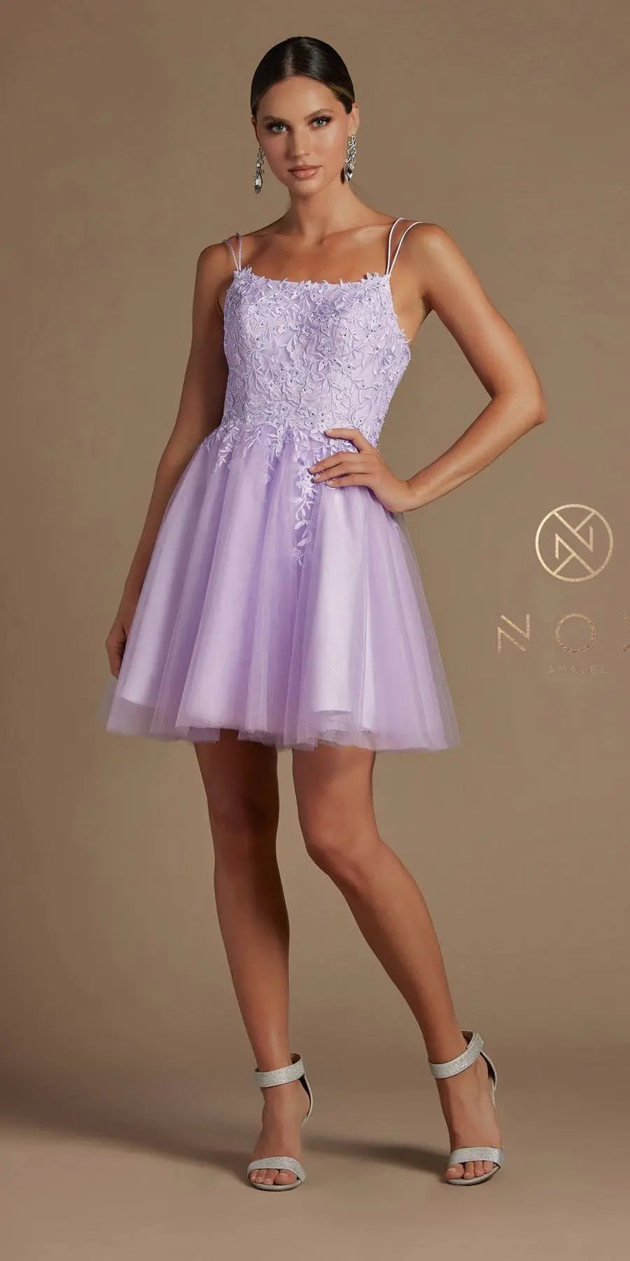 Nox Anabel T718 Short A-Line Corset Back Baby Doll Dress Tulle Skirt by DiscountDressShop