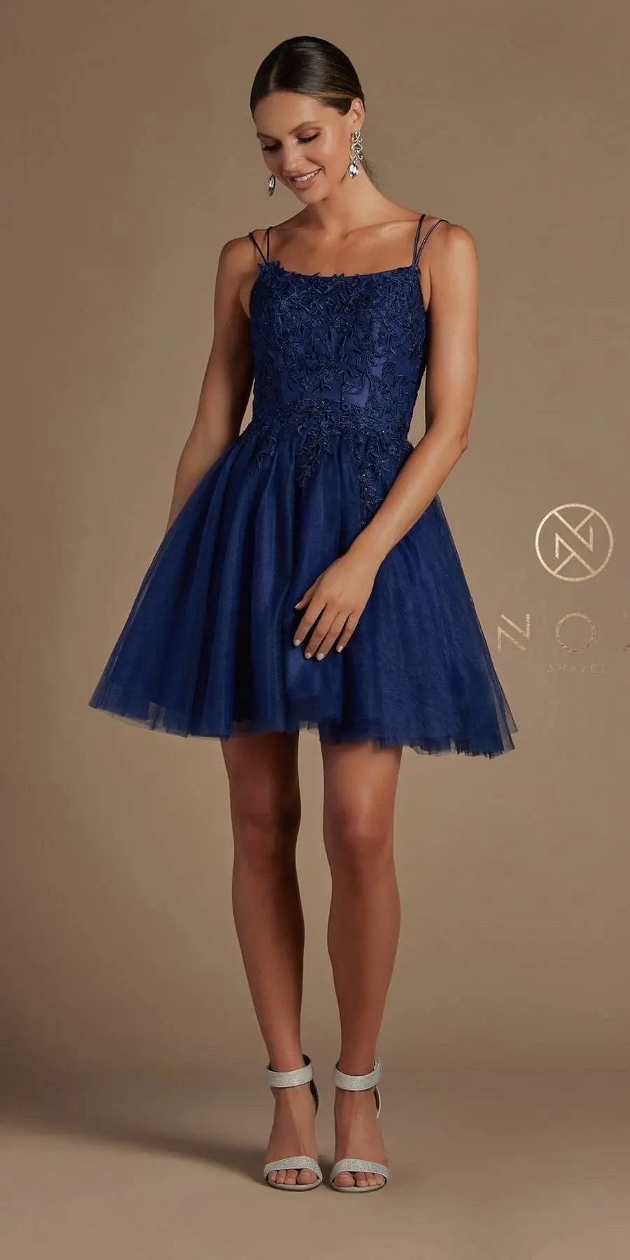 Nox Anabel T718 Short A-Line Corset Back Baby Doll Dress Tulle Skirt by DiscountDressShop