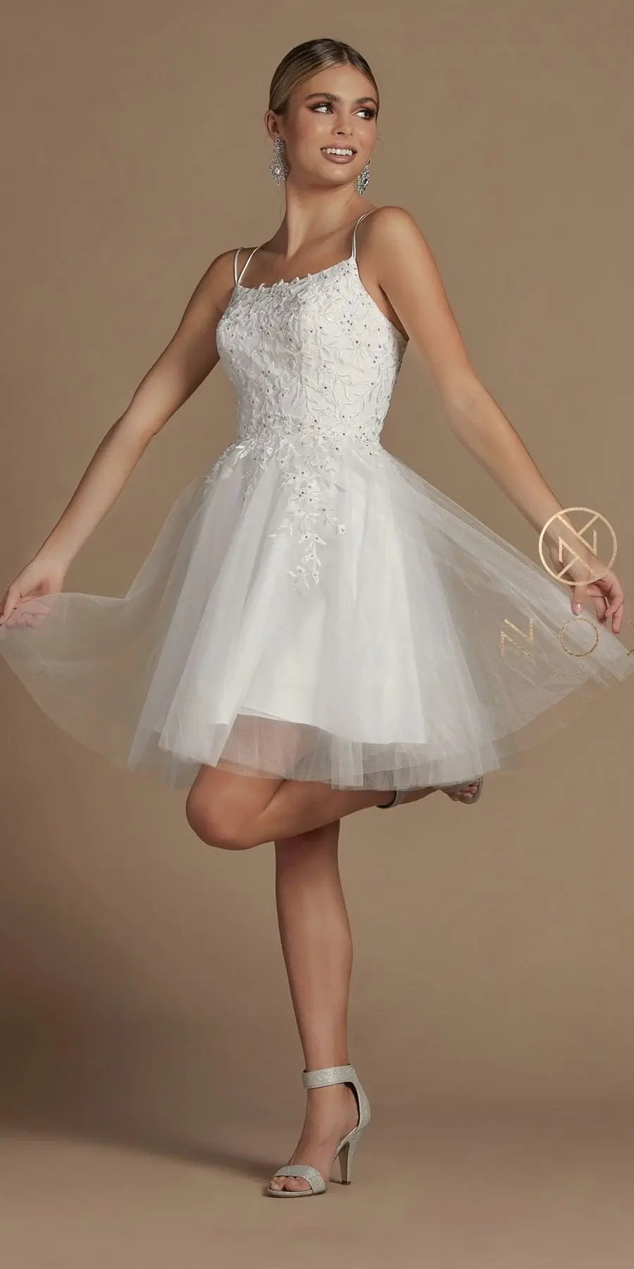 Nox Anabel T718 Short A-Line Corset Back Baby Doll Dress Tulle Skirt by DiscountDressShop