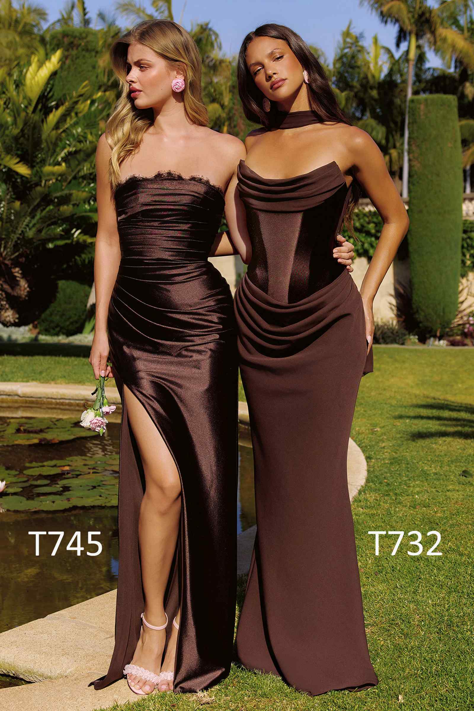 Amoris T732 Strapless Fitted Column Semi-Formal Gown DestGlow