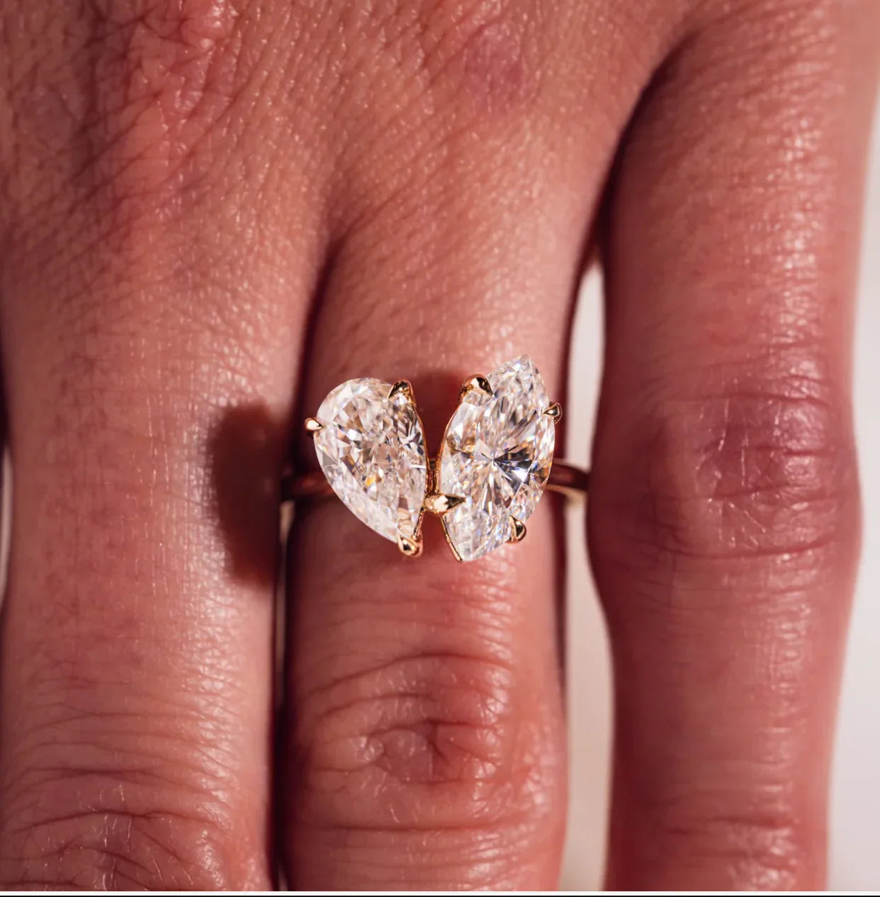 Custom Order (Ali) - Toi et Moi With Pear & Marquise ( 4 Carat )