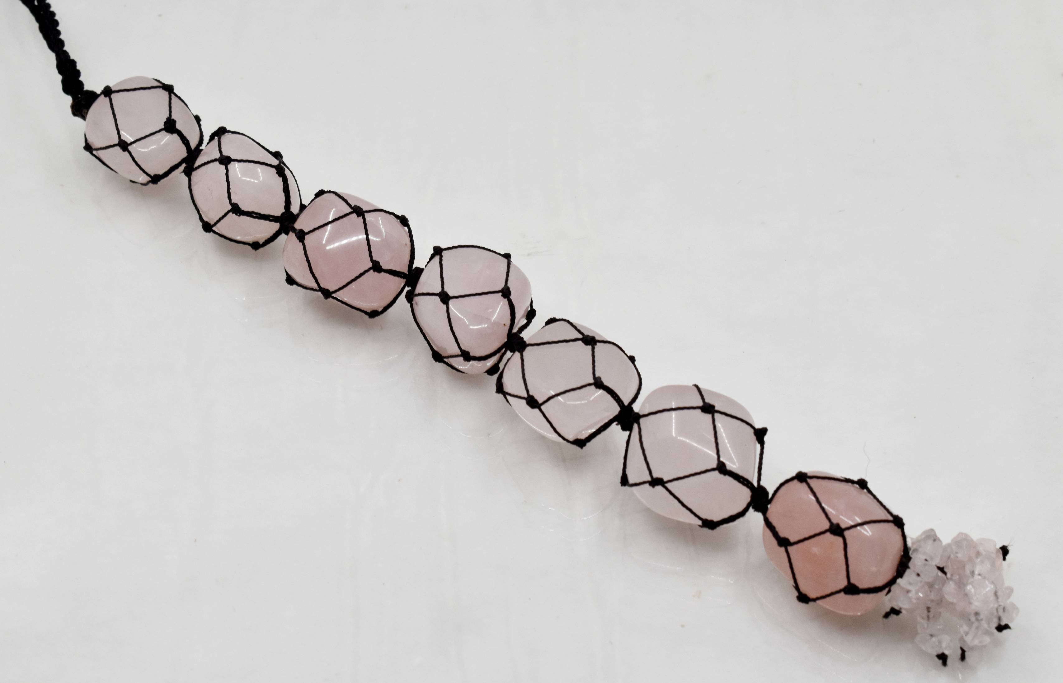 Rose Quartz Crystal Hanger, Car Accessories (Calming And Patience) DestGlow