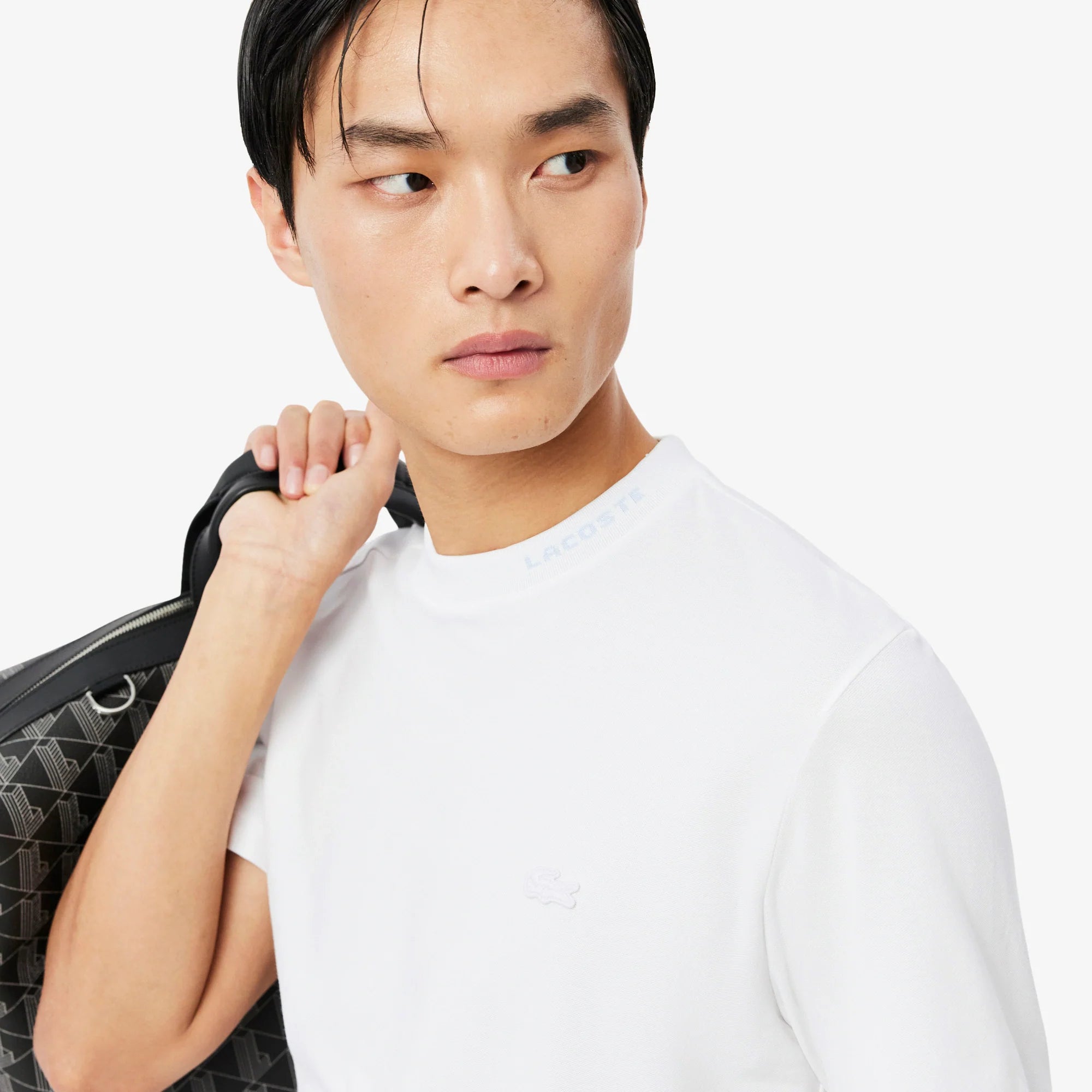 Lacoste Branded Pique Tee - White by Denim Exchange