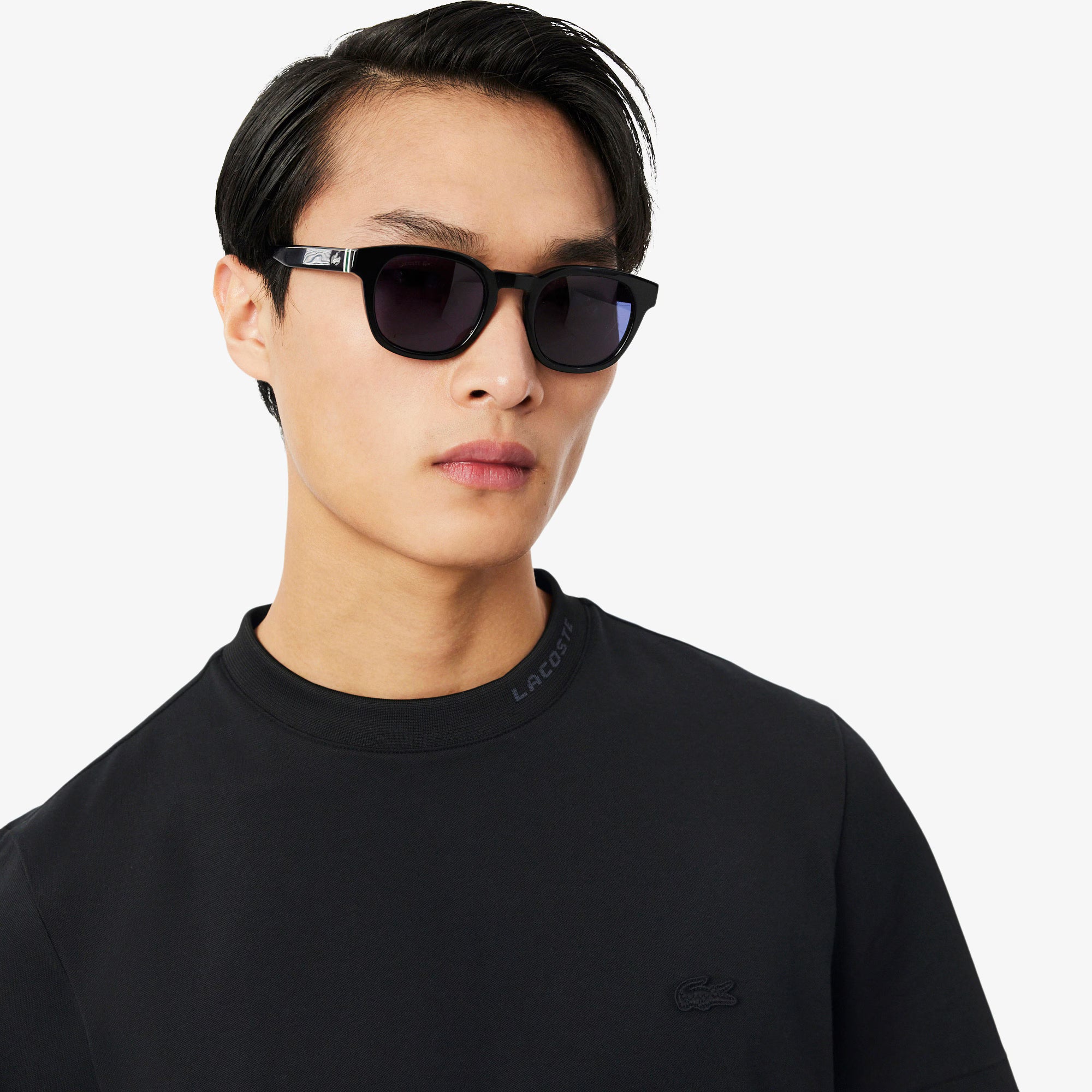 Lacoste Branded Pique Tee - Black by Denim Exchange
