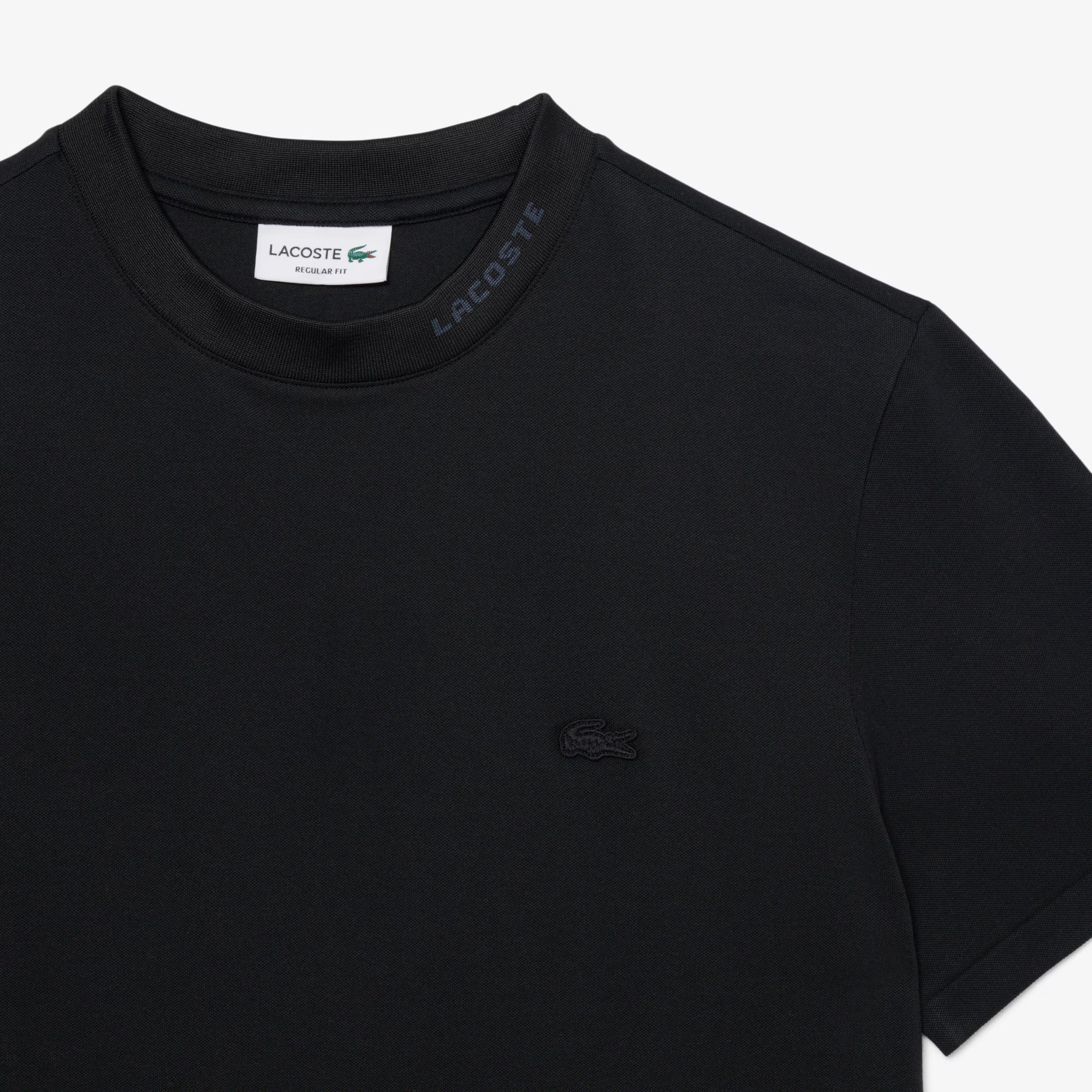 Lacoste Branded Pique Tee - Black by Denim Exchange