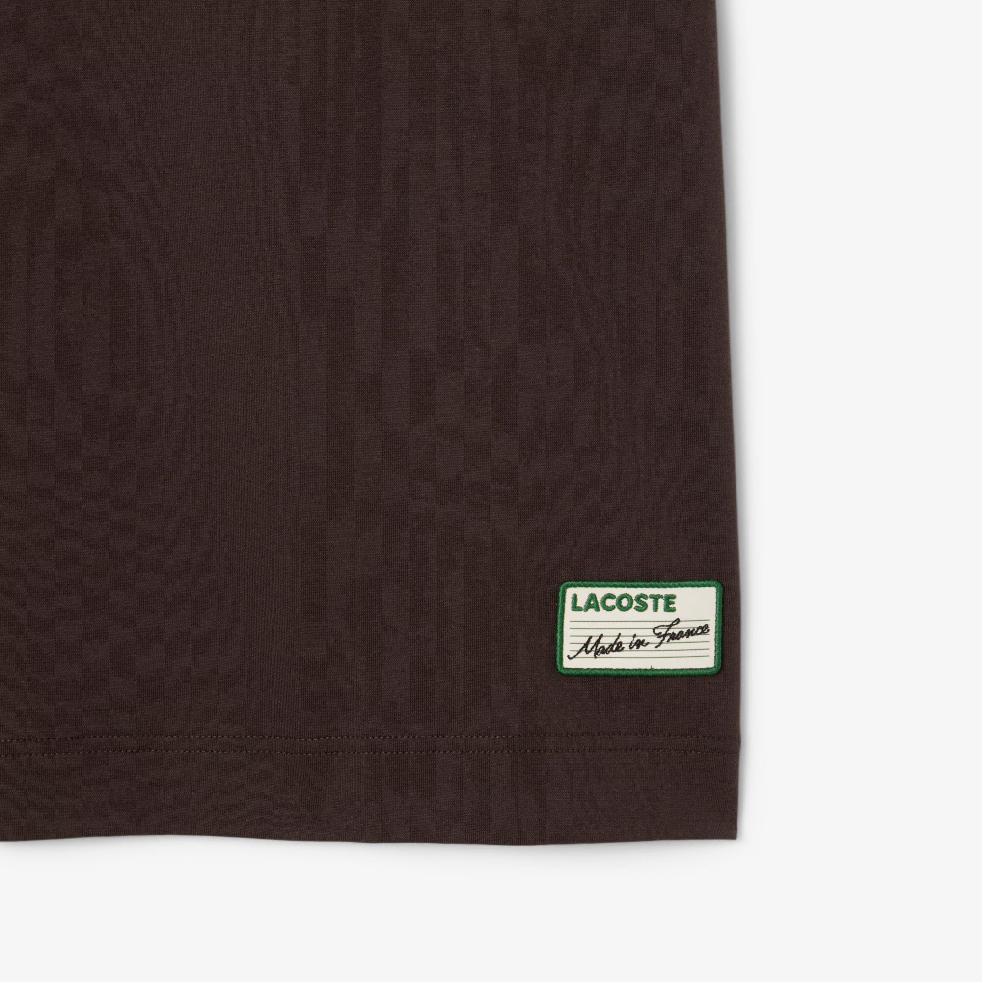 Lacoste Made in France Stripe Neck Tee - Black by Denim Exchange