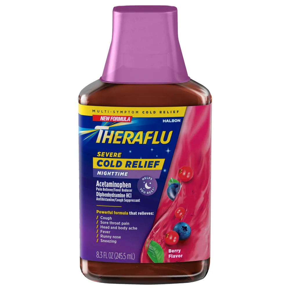 Theraflu Severe Cold Relief Nighttime Syrup (8.3 oz) DestGlow
