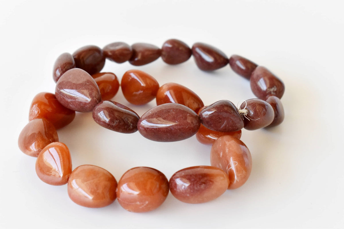 Red Aventurine Nugget Bracelet ~ Crystal Nuggets Jewelry DestGlow