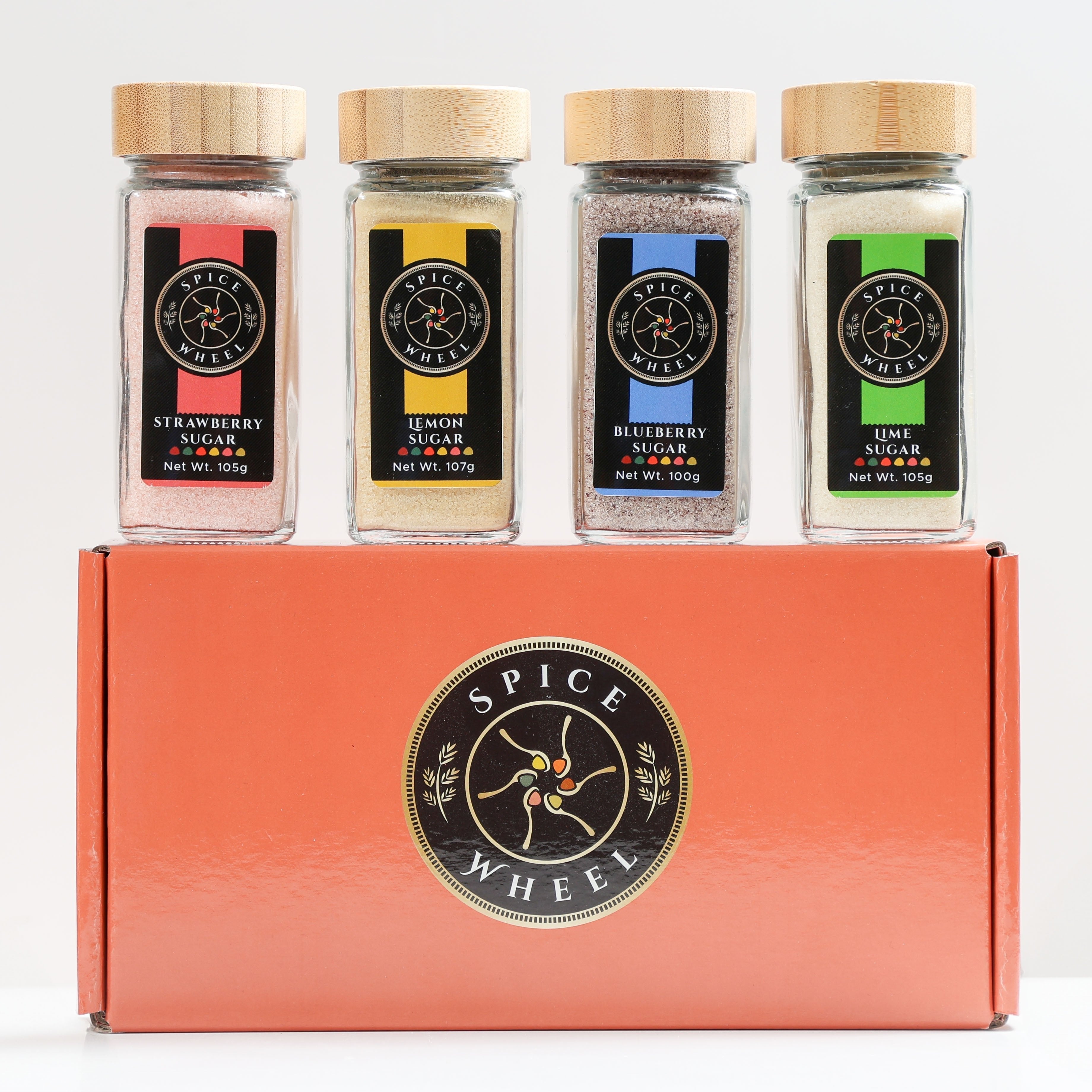 Mocktail Sugar Gift Set – 4 Flavored Sugars for Tea, Baking, Mocktails & Cocktails by Spice Wheel