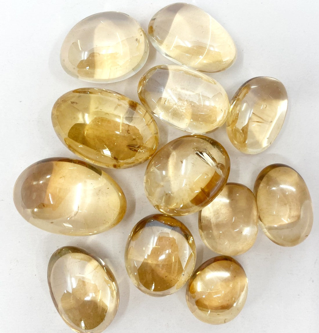 Aura Quartz Citrine Tumbled Crystals (Empathy and Intuition) DestGlow