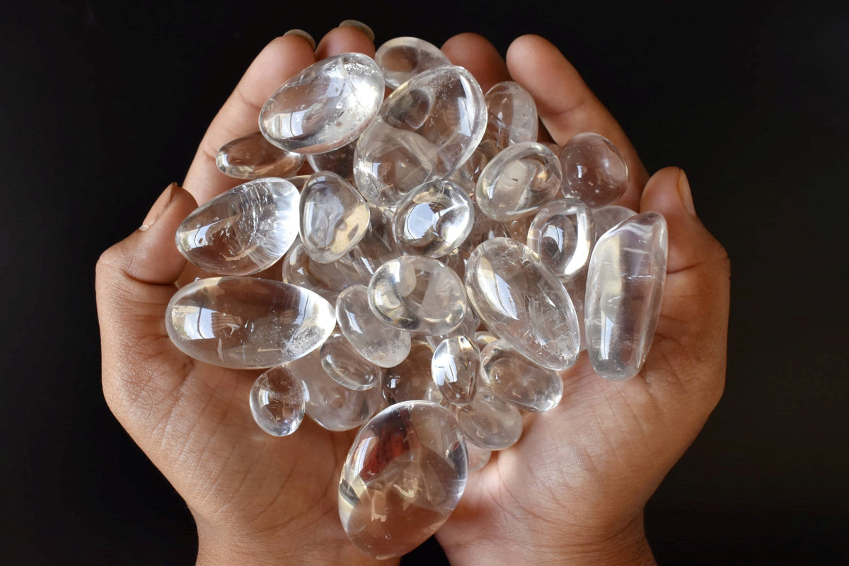 Crystal Quartz Tumbled Crystals (Dispelling Negative Energy and Dreams) DestGlow