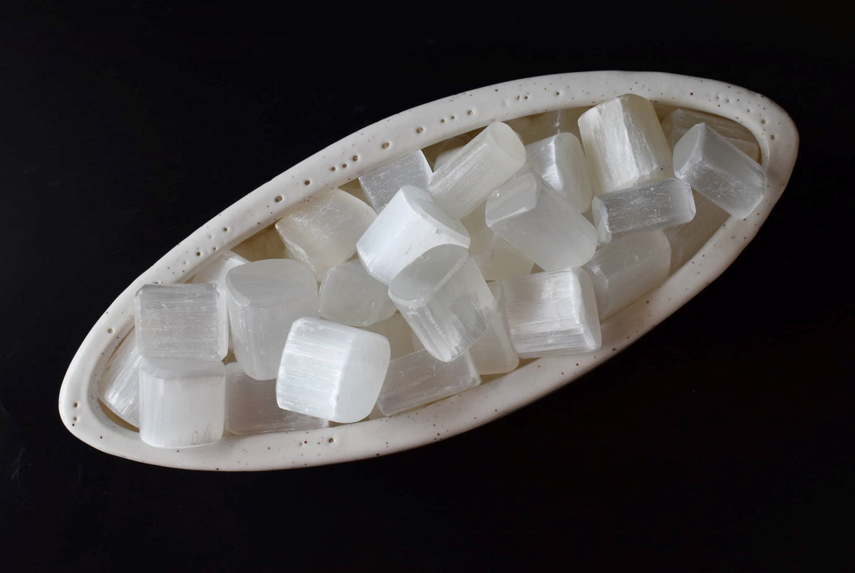 Selenite Tumbled Crystals (Purification and Aura Cleansing) DestGlow