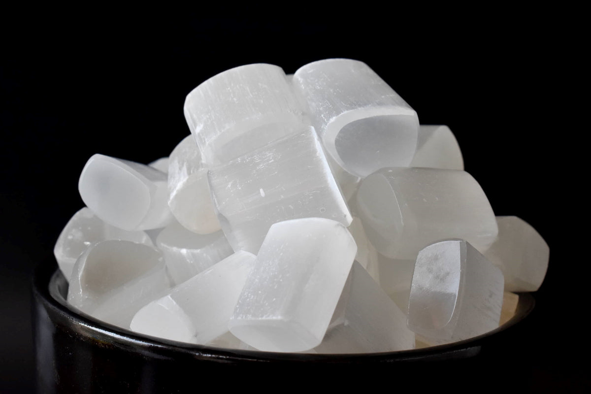 Selenite Tumbled Crystals (Purification and Aura Cleansing) DestGlow