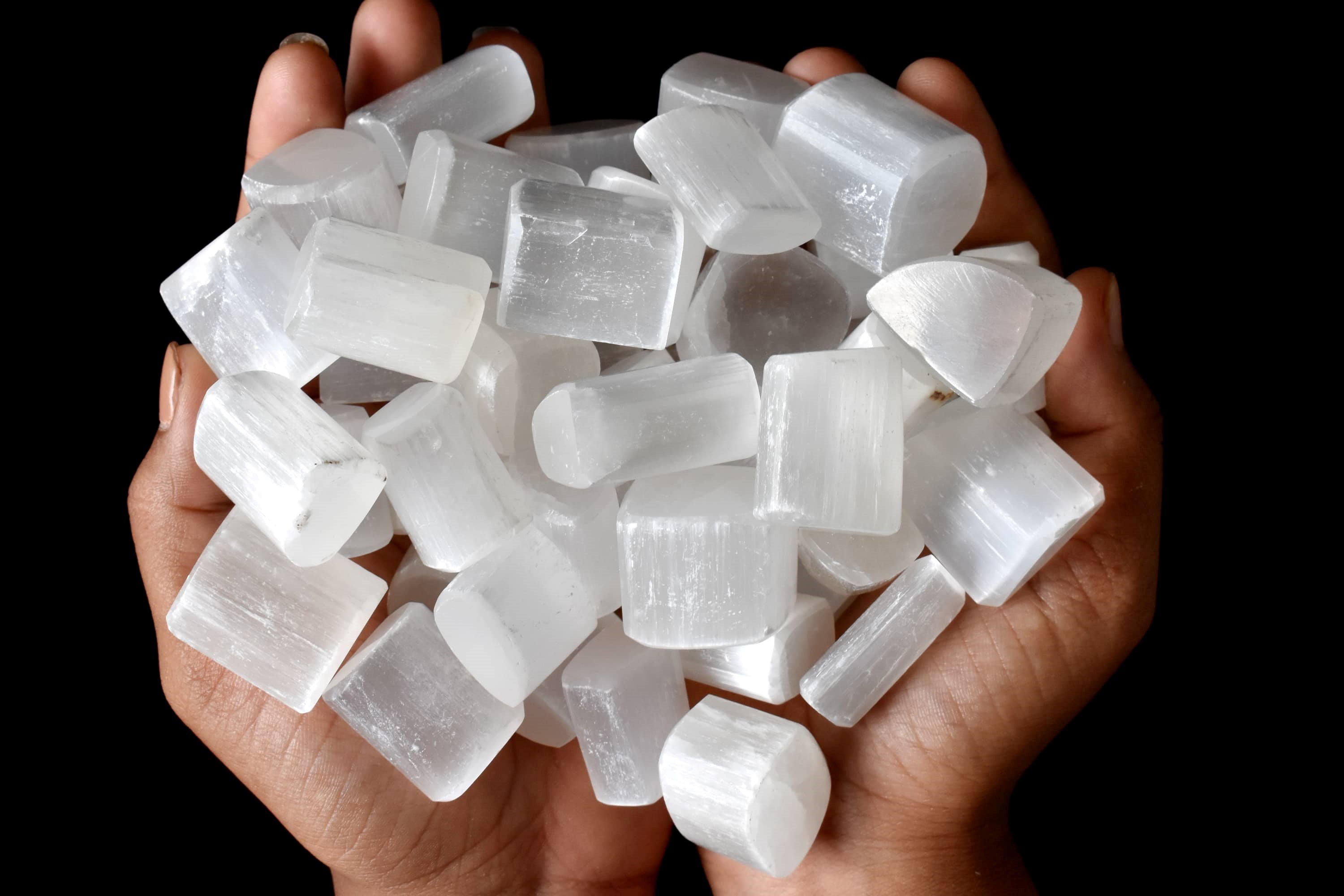 Selenite Tumbled Crystals (Purification and Aura Cleansing) DestGlow