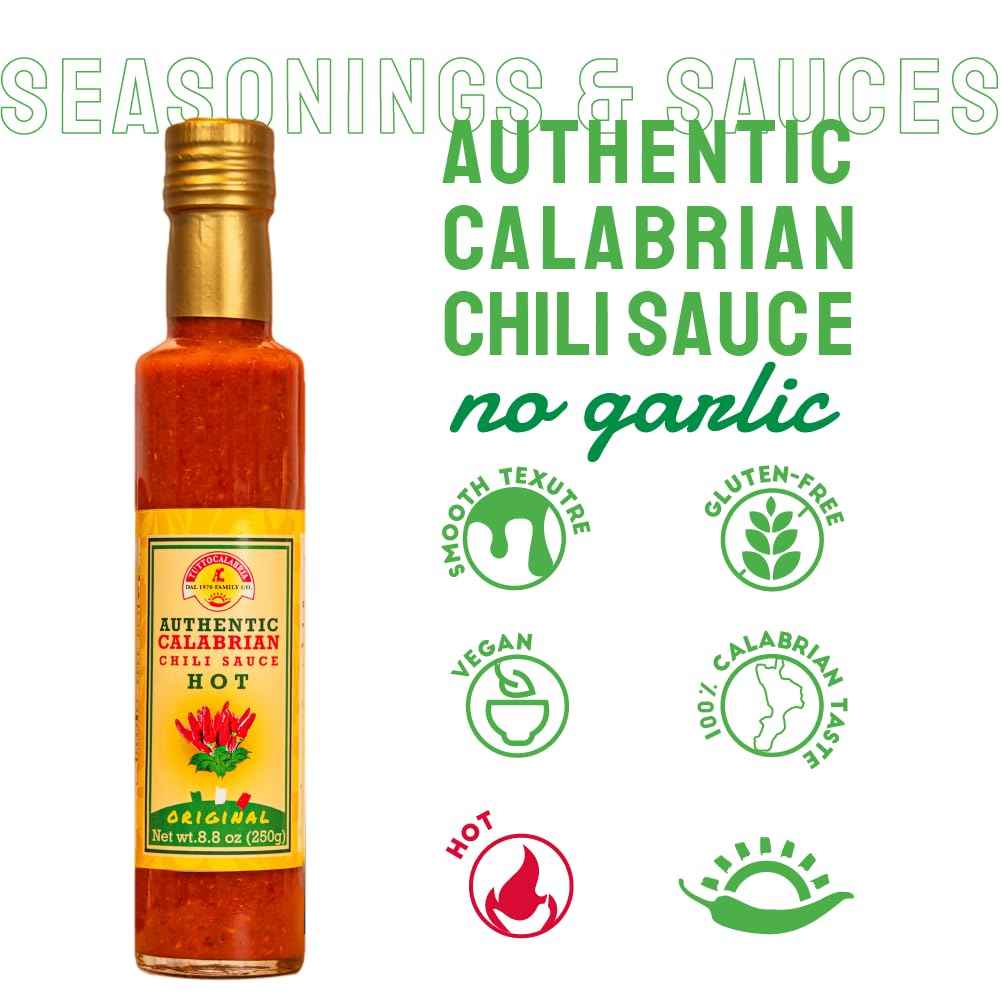 TuttoCalabria Authentic Smooth Calabrian Chili Pepper Sauce, 250ml